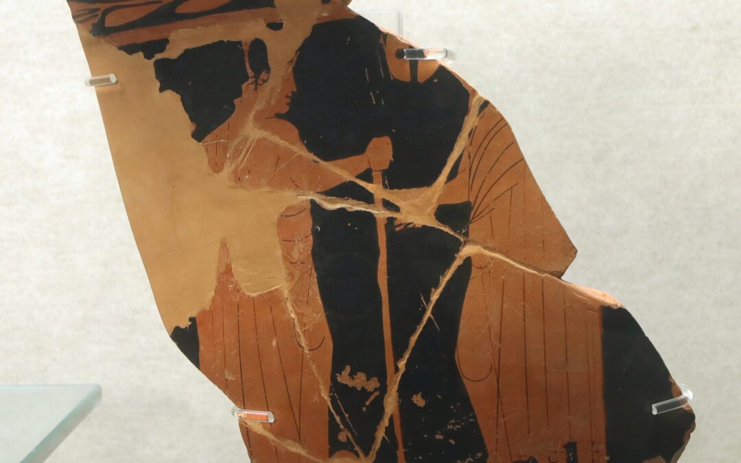 Frammento di cratere a campana a figure rosse di produzione lucana